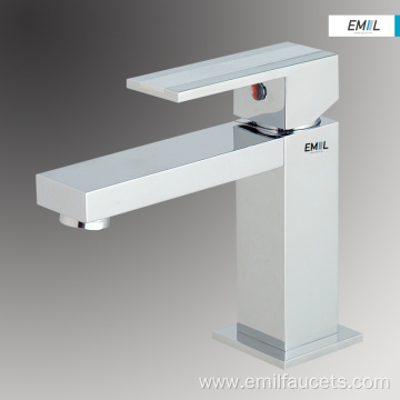 Hot and cold bathroom basin sink tap set